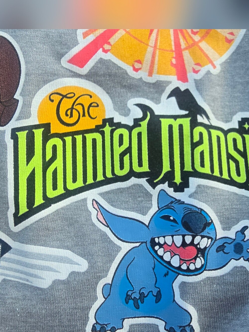 Disney Parks Resorts NWT Retro Sticker Collage Tee. Short Sleeves Gray - Picture 10 of 10